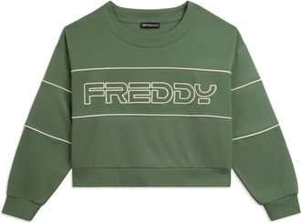 Freddy Felpa Comfort fit Cropped con Maxi Logo Ricamato