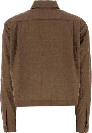 Max Mara Womens Biscuit Wool Ricordo Shirt Nocciola Exterior: Virgin Camicie