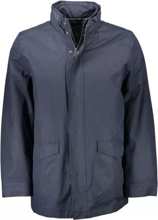 GANT Blauwe Polyester Dubbele Jas - Heren - Zomerjassen - Blauw - S - Polyester - Jassen