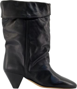 Isabel Marant Dalby Laarzen - Dames - Laarzen met Hak - Zwart - 39 EU - Leer - Schoenen