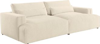 Vente-Unique Sof&aacute; de 4 plazas con asientos c&oacute;modos y profundos en chenilla beige COLYSA