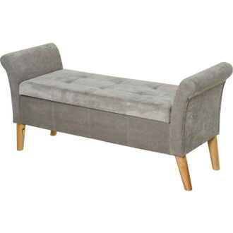 HOMCOM Panca Fondoletto Contenitore Seduta Imbottita in Stile Vintage Grigia - Homcom