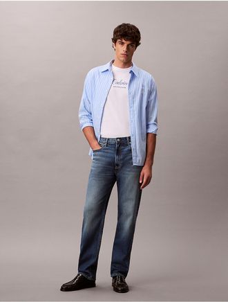 Calvin Klein Mens Standard Straight Jeans - Blue - 29W x 30L