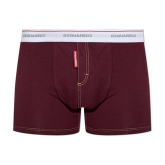 Dsquared2 Ondergoed, Heren, Rood, S, Katoen, Katoenen Boxershorts Met Logo