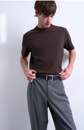 Topman Heavyweight Rib T-Shirt in Brown at Nordstrom, Size Xx-Large