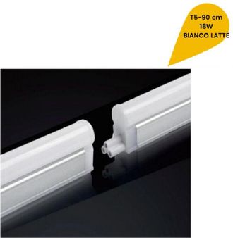 Trade Shop Trade Shop Traesio - Trade Shop - Plafoniera Led Neon T5 Sottopensile Opaco Vari Toni Luce 18 Watt 90cm