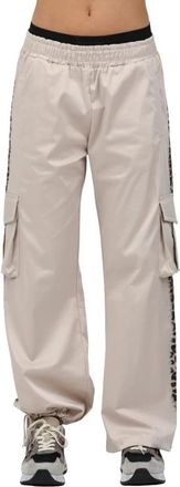Disclaimer Satijnen Elastische Broek - Dames - Wijde Broeken - Beige - XS - Satijn - Broeken