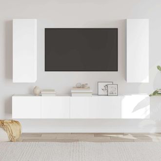 vidaXL Vidaxl - Set De Muebles Para Tv 5 Piezas Madera Contrachapada Blanco