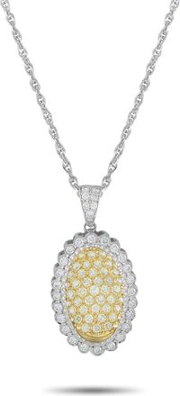 Luxury Bazaar 18K White Yellow Gold 2.74ct Diamond Pendant Necklace MF27-100826