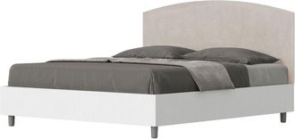 ITYhome Ityhome - Letto Matrimoniale rivestito in Microfibra - antilia - Colore: Sabbia - Tipologia Letto: Con Rete - Dimensione Rete: 160x190