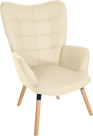 Clp Sill&oacute;n Garding Tapizado En Tela Crema