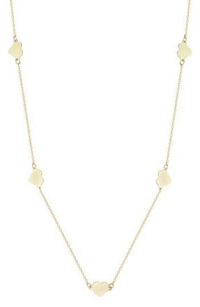 Ember Fine Jewelry 14K Gold Heart Station Necklace at Nordstrom Rack, Size 17