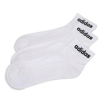 adidas Hc Ankle 3pp Logo Athleisure Casual Sports Socks 3 Pairs White GE1381