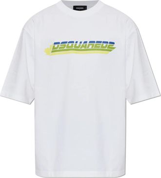 Dsquared2 Katoenen T-shirt met logo - Heren - T-shirts - Wit - 3XL - Katoen - Tops