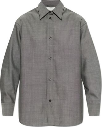 STUDIO NICHOLSON Rouen Wool Shirt - Dames - Overhemden - Grijs - S - Wol - Overhemden