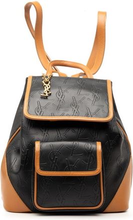 Saint Laurent Black Brown Leather Backpack (Pre-Owned)