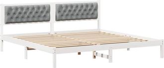 vidaXL Estructura De Cama Con Cabecera Gris Claro 200 X 200 Cm Vidaxl