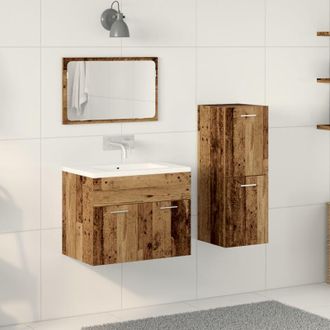 vidaXL Set di Mobili da Bagno 3 pcs Legno vecchio 60 x 38.5 x 46 cm vidaXL