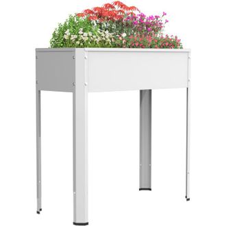 VCM Urban-hochbeet Metall Hochbeet Rectangular Caja De Plantaci&oacute;n De Pie Caja De Flores Para Terraza De Jard&iacute;n Balc&oacute;n Maceta Al. 88 X An. 80 X. T. 35 Cm B