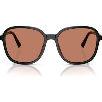 Miu Miu 58mm Polarized Pillow Sunglasses in Black /Brown at Nordstrom