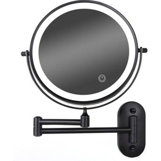 OEM Espejo De Maquillaje Led De 8 Pulgadas Para Montaje En Pared, Regulable, De Doble Cara, Con Aumento De 5x (negro)
