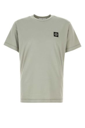Stone Island Sage Green Cotton T Shirt