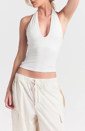 SKIMS Smooth Layers Halter Neck Camisole in Egret at Nordstrom, Size X-Large