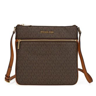 Michael Kors Bedford Signature Flat Crossbody - Brown