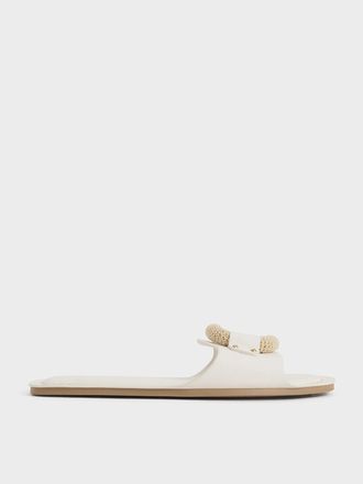 Charles & Keith Raffia Ring Slide Sandals