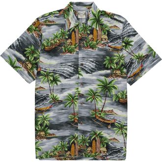 Fortela Outrigger Printed Cotton Shirt in Silver at Nordstrom, Size Small