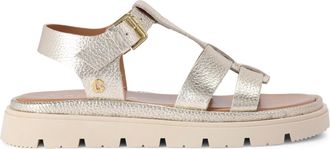 Carvela Womens Leather Pavilion T Bar Sandals - Gold material_Leather - Size UK 7