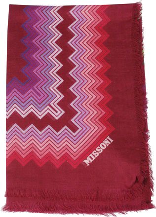 Missoni Pink Vibrant Zigzag Modal-Blend Scarf