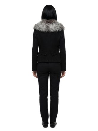Dolce & Gabbana Womens Gray Virgin Wool Full-Length Jacket Clothing