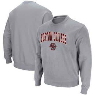 Colosseum Mens Colosseum Heathered Gray Boston College Eagles Arch & Logo Tackle Twill Pullover Sweatshirt in Heather Gray at Nordstrom, Size Xxx-Large