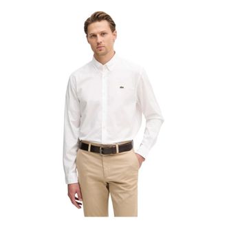 Lacoste Regular Fit Stretch Poplin Shirt - Heren - Zakelijke Overhemden - Wit - 4XL - Katoen - Overhemden