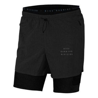 Nike Casual Sports Elastic Waistband Drawstring Running Shorts Black CU5557-010