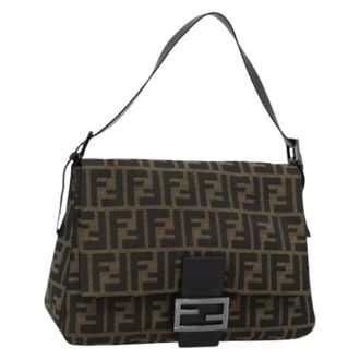 Fendi Pre-owned Vintage Zucca Canvas Shoulder Bag - Dames - Pre-owned - Zwart - Maat: ONE Size Leer