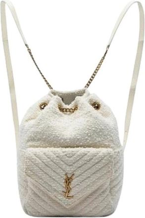 Saint Laurent Pre-owned Joe Backpack - Dames - Vintage Rugzakken - Wit - ONE Size - Leer - Vintage