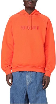 Sunnei Grijze Hoodie Sweatshirt Comfort Stijl - Heren - Hoodies - Oranje - XL - Katoen - Hoodies & sweatvesten