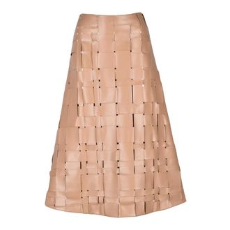 A.W.A.K.E. A.w.a.k.e. Mode, Rokken, Dames, Beige, S, Polyester, Lange Uitlopende Rok