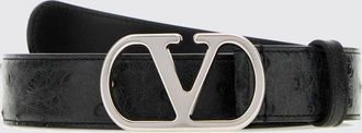 Valentino Garavani Cintura in pelle di coccodrillo con fibbia VLogo Signature