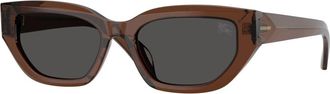 Burberry Stijlvolle zonnebril in donkerblauw - Dames - Zonnebrillen - Bruin - 54 MM - Accessoires