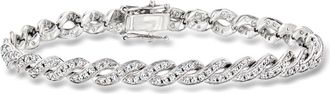 Ross-Simons Lab-Grown Diamond Braided Bracelet in Sterling Silver