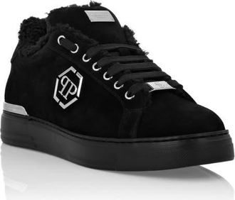 Philipp Plein Suede Fur Low Top Sneakers Carson Men in Black/black at Nordstrom, Size 39