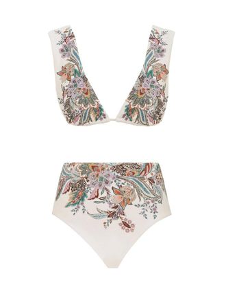 Zimmermann Multicolor Rhiannon Polyamide-Blend Paisley Bikini