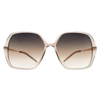 HUGO BOSS Square Womens Transparent Beige Gold Grey Brown Gradient 1660/S - One Size
