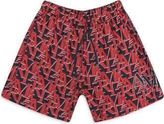 Amiri Black/Red Staggered Logo Shorts