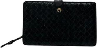 Bottega Veneta Pre-owned Lederen Portemonnee - Dames - Vintage Accessoires - Zwart - ONE Size - Leer - Vintage