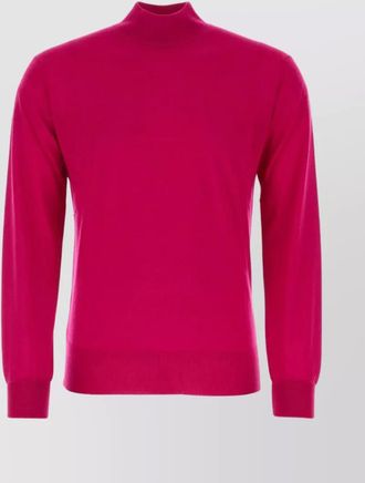 Pantaloni Torino ribbed mock turtleneck virgin wool sweater