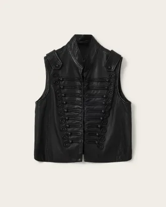 AllSaints Rummy Leather Gilet